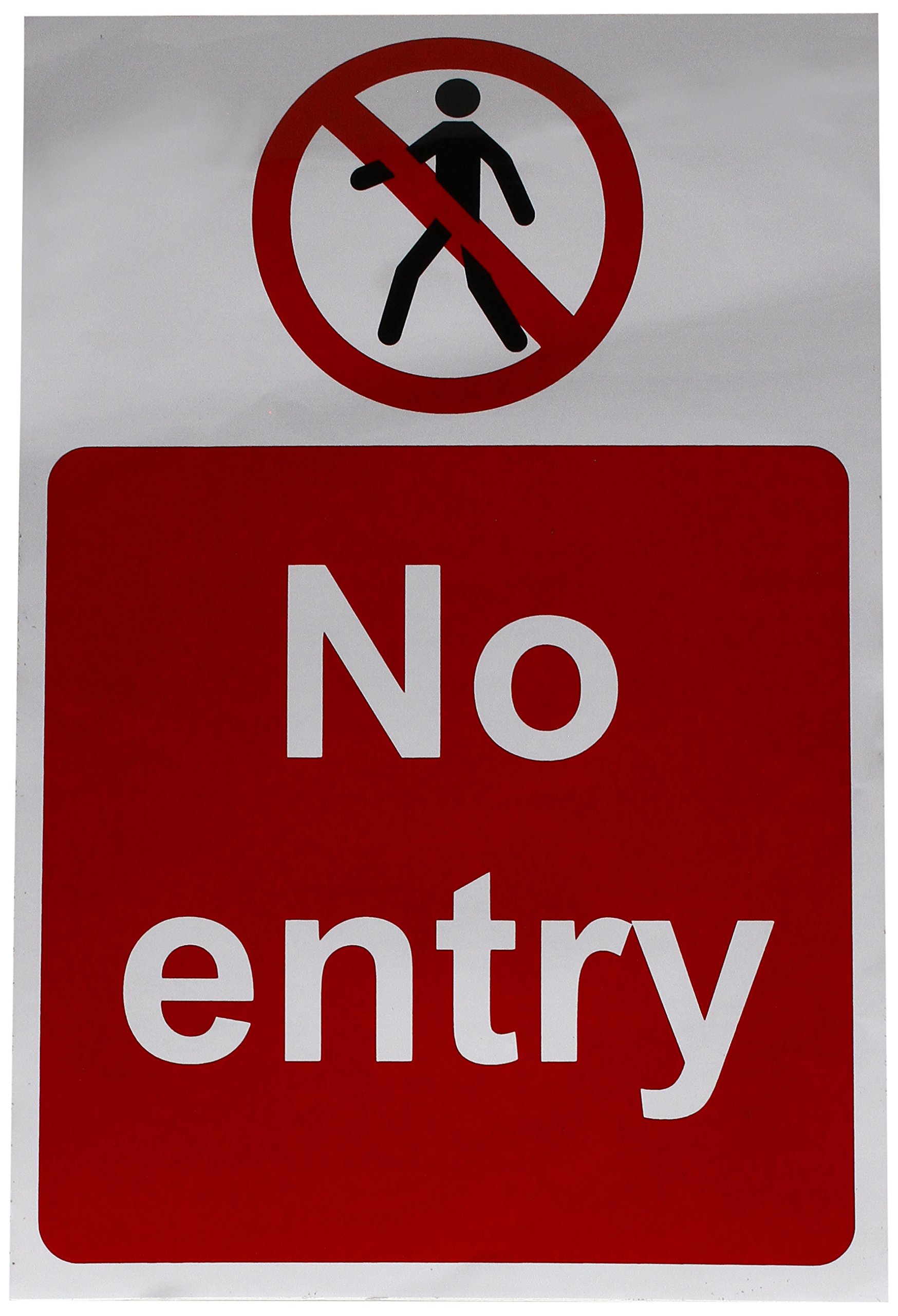 'No Entry' Sign, Self-Adhesive Vinyl (200mm x 300mm)