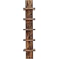 Danya B 5 Tier Wall Shelf Unit Narrow - Vertical Column Ladder Shelf, Floating Storage, Home Decor Organizer, Tall Tower Design, Utility Shelving, Bedroom, Living Room (Pine)