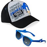 Get Trend Sonic The Hedgehog Baseball Cap and Kids Sunglasses Summer Holiday Accessories Set Adjustable Strap Boys Cap 100% UV Protection Kids Sunglasses Sonic Gifts for Boys Multicolor