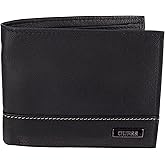 Guess Men's Leather Passcase Wallet, Black/White, One Size