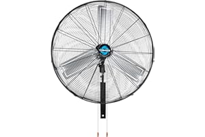 Tornado 30 Inch Pro Series High-Velocity Oscillating Wall Mount Fan – 3 Speed, 8850 CFM, 6.6 FT Cord, UL Safety Listed – Ideal for Commercial & Industrial Use, Black