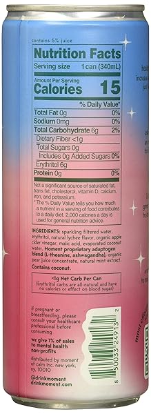 MOMENT LYCHEE MINT BOTANICAL WATER, 11.5 FZ