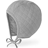 JELLYTREE Baby Hat Bonnet Quilted Pilot Cap Warm Muslin Lined Cotton Toddler Boys Girls Fashion Infant Beanie, 6m 12m 18m