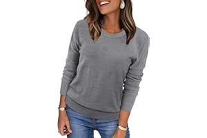 WIHOLL Women 2025 Fashion Pullover Sweater Crew Neck Long Sleeve Shirts Blouse Knit Casual Cozy Clouds Top