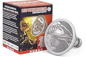 AUAAQ 120W Deep Heat Infrared Projector Lamp for Reptiles, Emits both Infrared A & B Wavelengths, Reptiles Basking Light Heat Lamp Bulbs with Reflector for Bearded Dragons, Turtles, Snakes, Lizards, etc.
