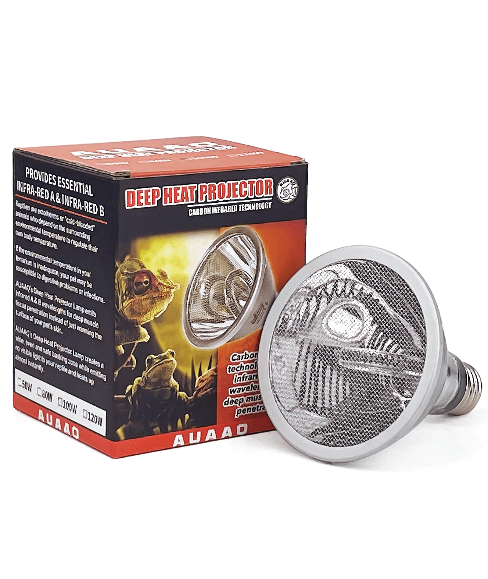 Photo 1 of 100W Deep Heat Infrared Projector Lamp for Reptiles, Emits both Infrared A & B Wavelengths, Reptiles Basking Light Heat Lamp Bulbs with Reflector for Bearded Dragons, Turtles, Snakes, Lizards, etc.