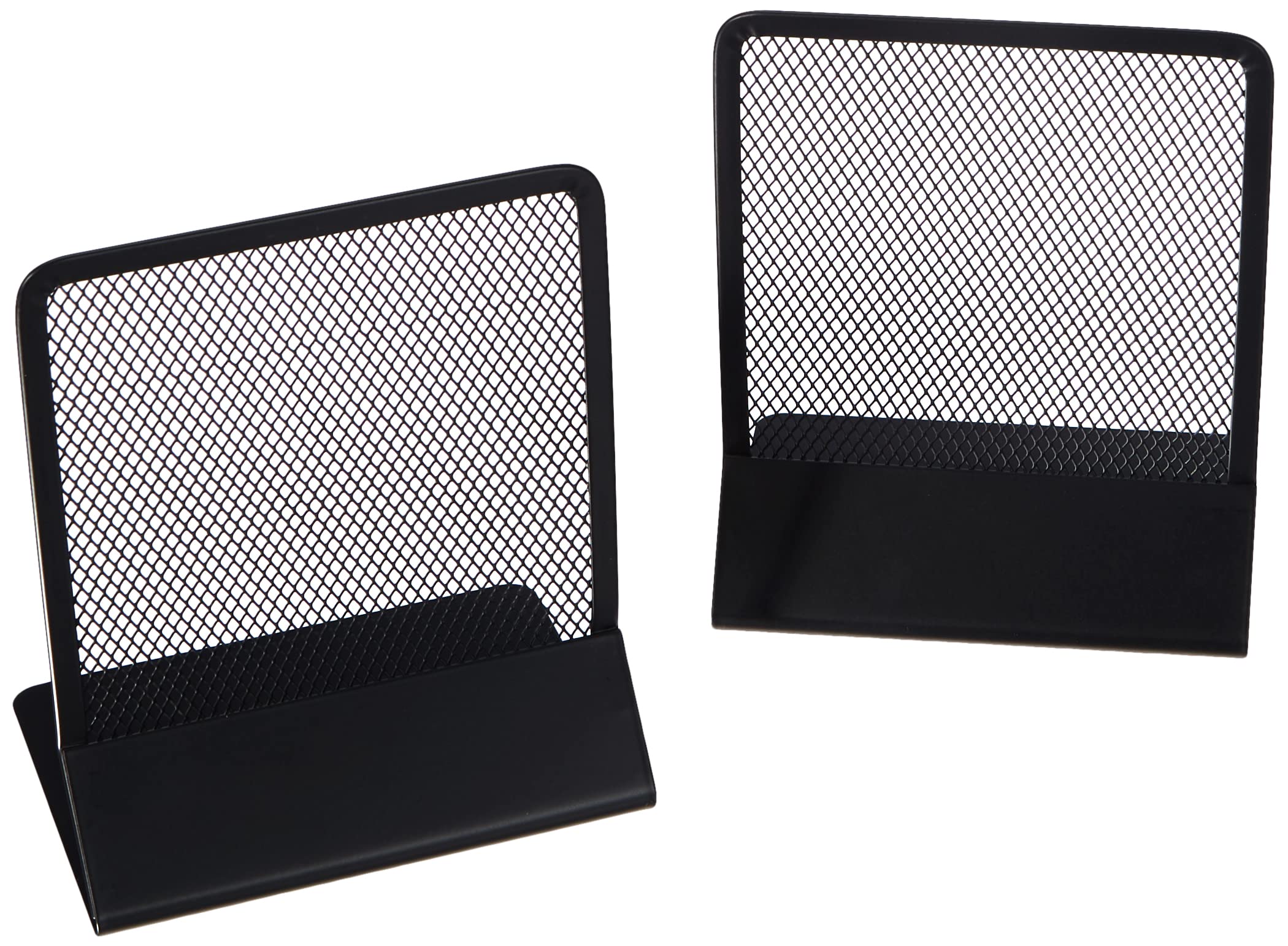 Relaxdays Bookend, Set of 2, Stands for Books, DVDs, Magazines etc., Book Support HxWxD: app. 16.5 x 13 x 10.5 cm, Black