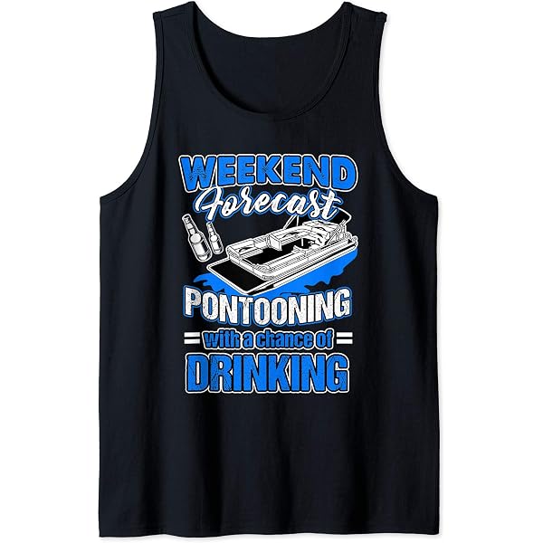 Women's Sleeveless Tank Top "Weekend Forecast Pontooning With A Chance Of Drinking" Graphic Tee - Grey Medium - View #4