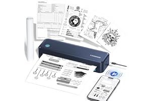 TYPONOS Portable Printers Wireless for Travel, D820 Thermal Inkless Printer Support Sizes from 8.5" x 11" to 2" Width, Suitable for Smartphone & PC, Bluetooth Printers for Home Use(Blue, 1Pack)