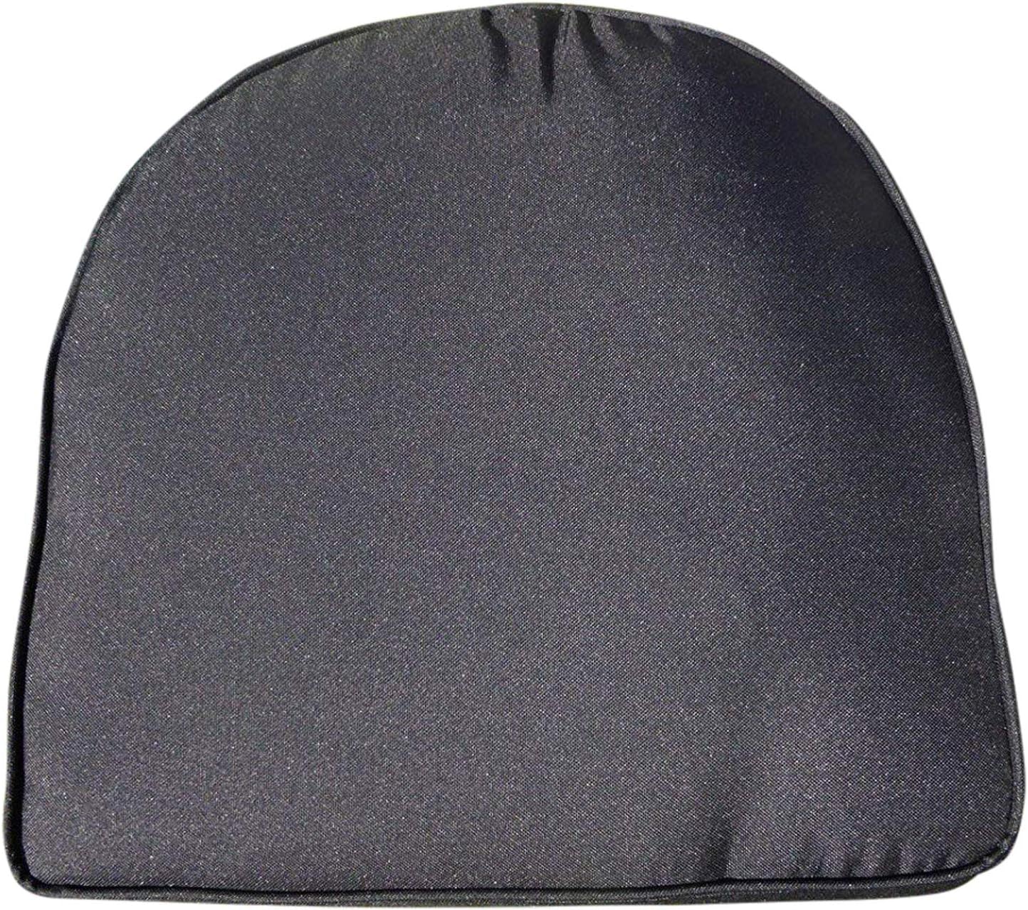 UKGardens Black Garden Furniture Chair Cushion Seat Pad Round Back