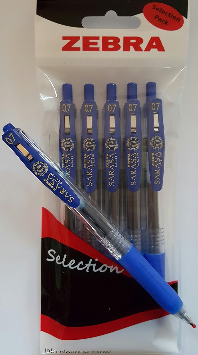 ZEBRA SARASA CLIP 0.7 BLUE INK PACK OF 5 Amazon.co.uk Office Products