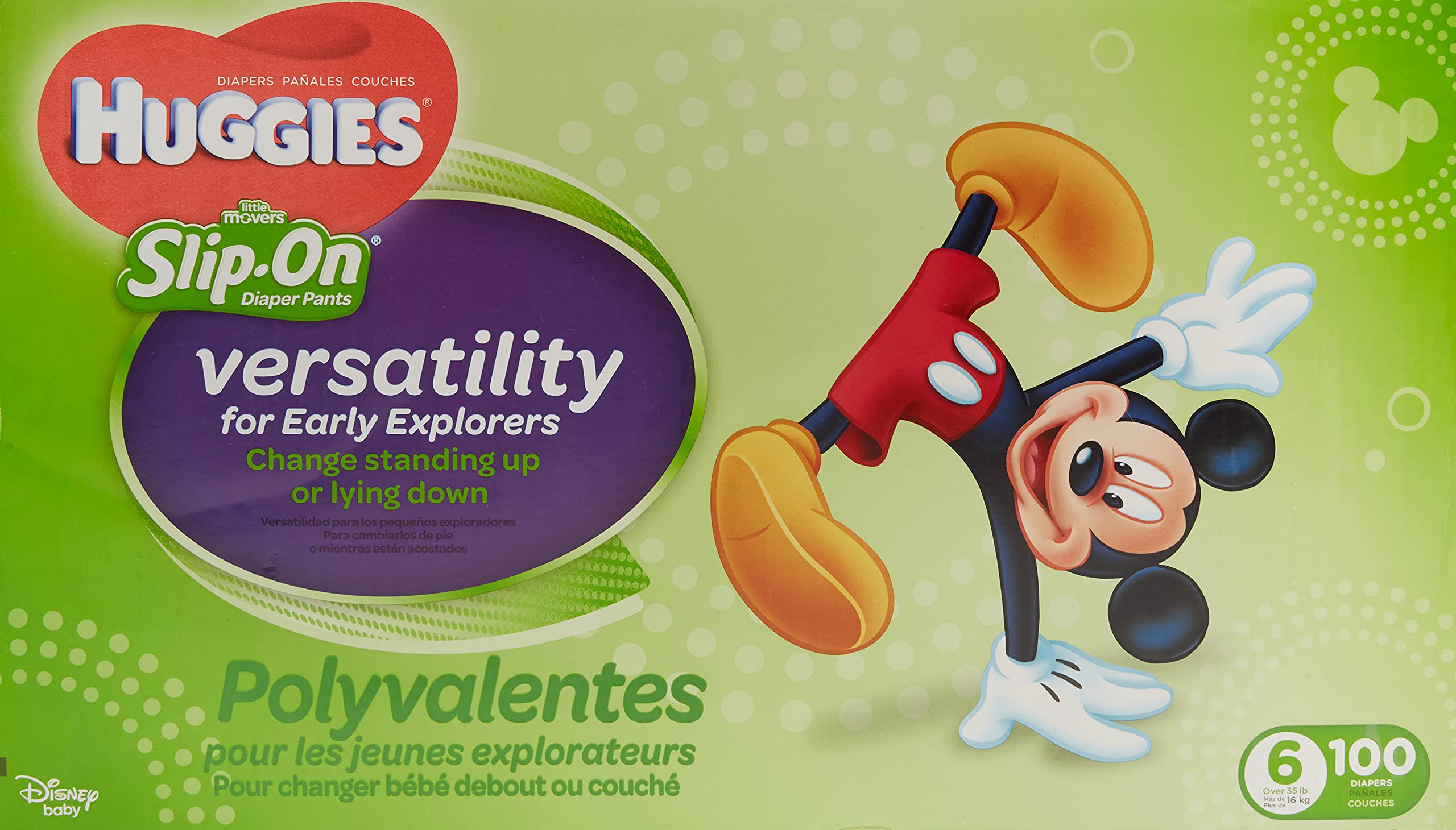 Huggies Little Movers Slip-On Diaper Pants, Size 6, 100 Ct in