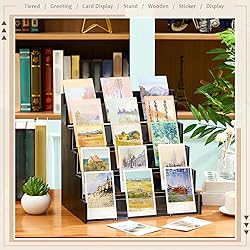 Yuntau 5 Tier Greeting Card Display Stand Black