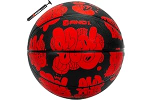AND1 Toss Up Basketball : Youth Sized Rubber Streetball for Indoor and Outdoor Use, Deep Channel Construction and Durability, Includes 10” Pump