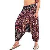 SARJANA HANDICRAFTS Mens Womens Rayon Mandala Pockets Harem Pants Yoga Drop Crotch Trouser