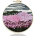 Maydear Embroidery Kit for Beginners Adults with Flower Pattern, Cross Stitch Kits, French Stamped Embroidery Starter Kit Including Embroidery Hoop, Color Threads and Embroidery Scissors
