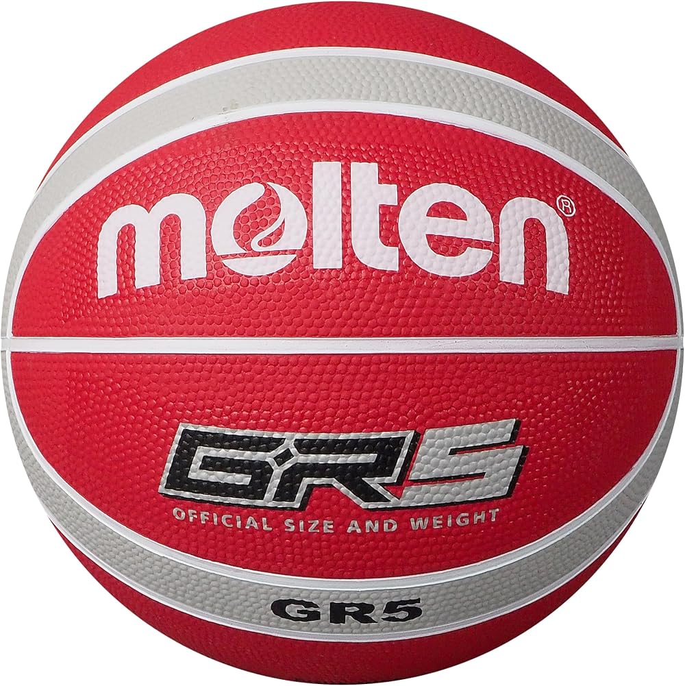 Molten GR Premium Rubber Basketball Size 5 Red Silver Indoor Outdoor