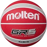 Molten GR Premium Rubber Basketball Size 5 Red Silver Indoor Outdoor