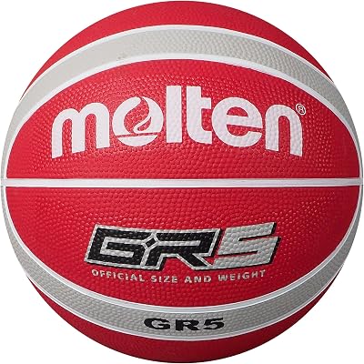 Molten GR Premium Rubber Basketball Size 5 Red Silver Indoor Outdoor