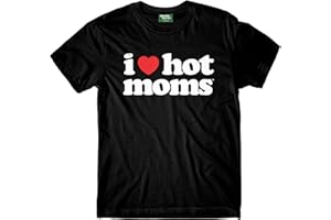 MONDAY MARKET I Love Hot Moms Black Tee by Danny Duncan