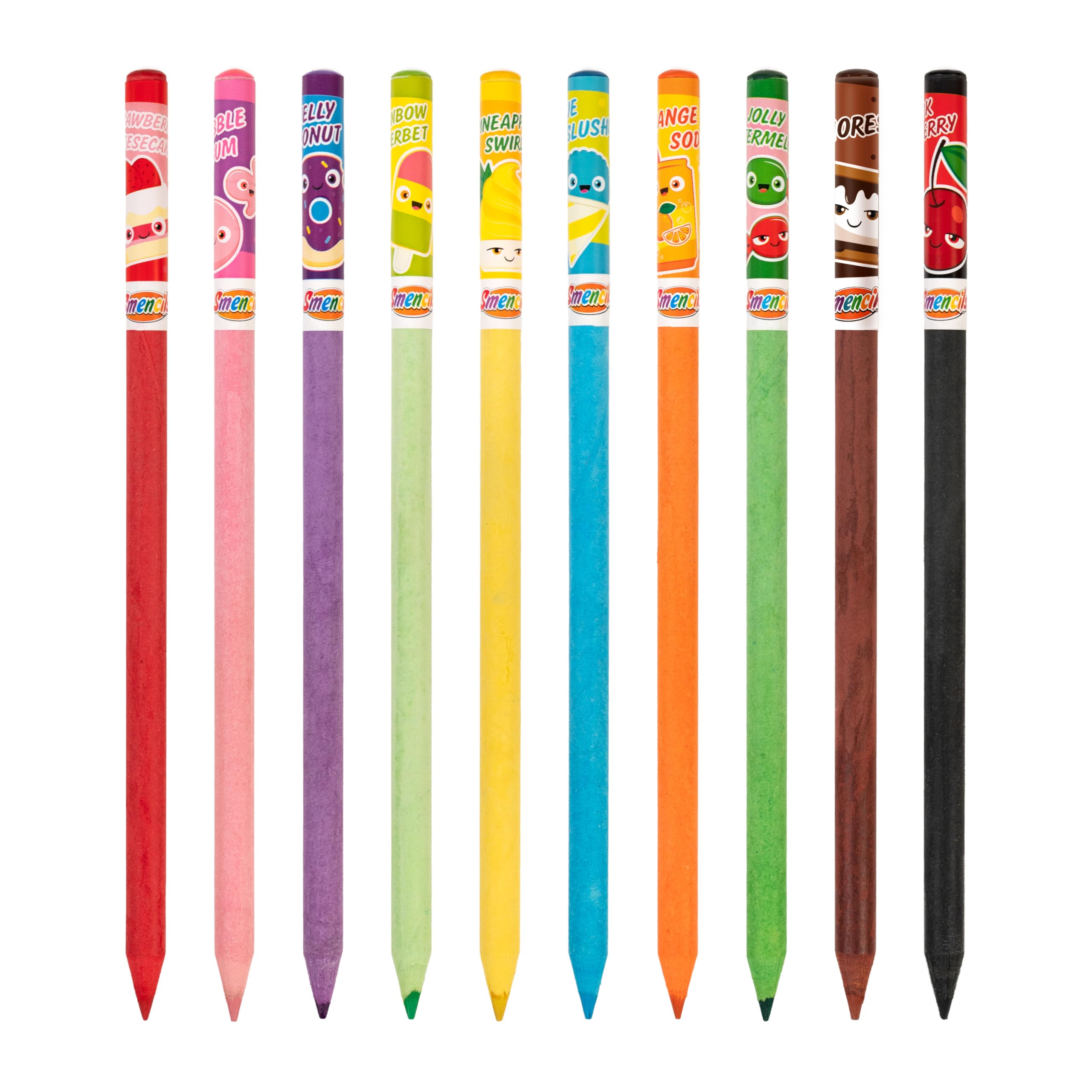 Colored Smencils - Patented Gourmet Scented Colored Pencils made from Recycled Newspapers, 10 Count, Gifts for Kids, School Supplies, Classroom Rewards