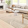Lahome Abstract Machine Washable Rugs 8x10, Ultra-Thin Soft 8x10 Rugs for Living Room Office, Non-Slip Bedroom Rug Large Carpet Non-Shedding Accent Rug for Office Dining Room (8x10ft,Orange)