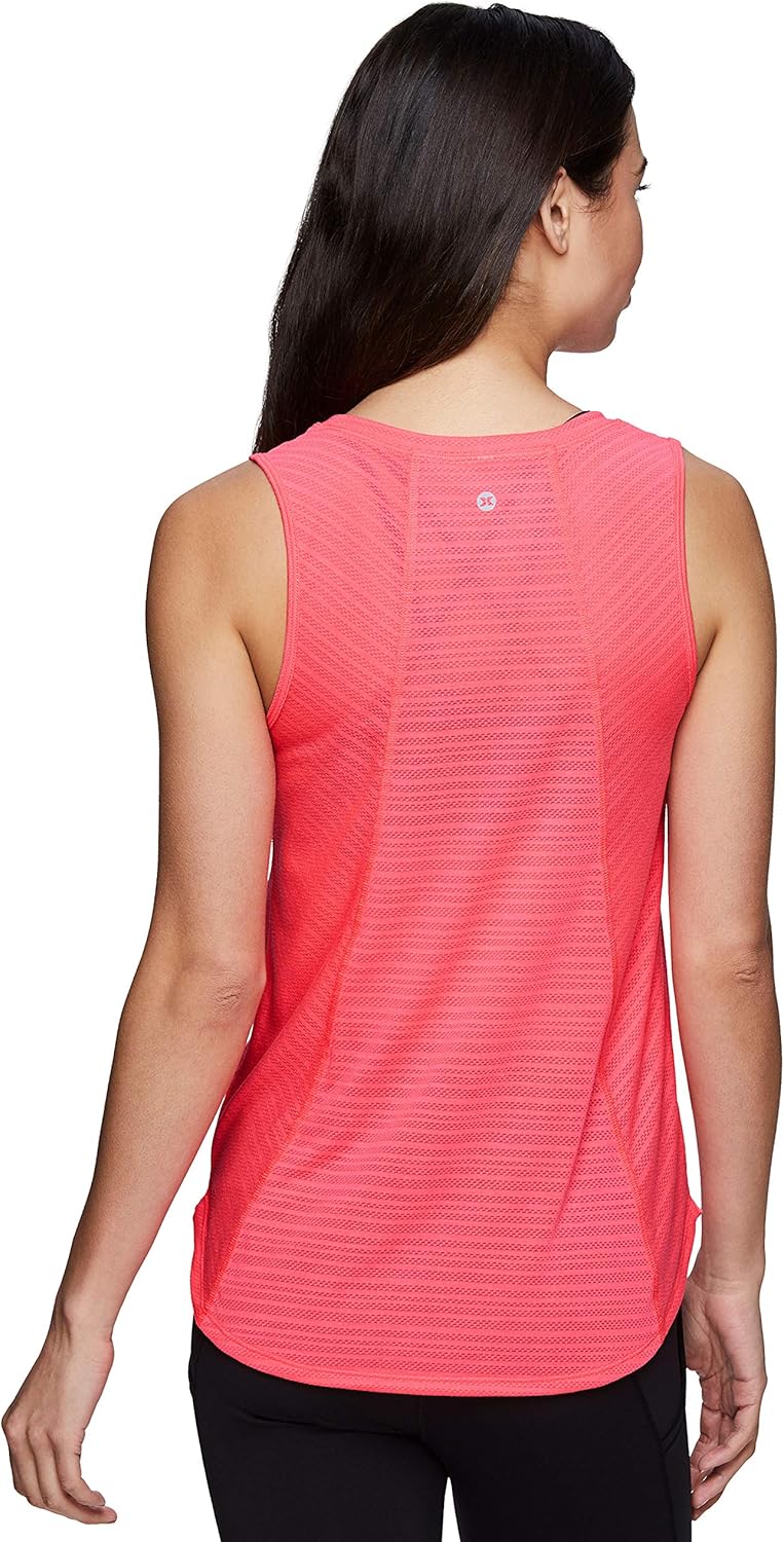 RBX Active Women's Sleeveless Athletic Performance Running Workout Yoga Tank Top with Mesh Ventilation: Clothing