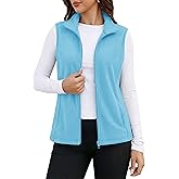 MAGCOMSEN Women's Fleece Vest Outerwear Sleeveless Lightweight Zip Jackets Warm Soft Vests with Zipper Pockets