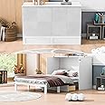 Harper & Bright Designs Full Size Murphy Bed With USB Ports, Storage Drawer, and Charging Station - Wood Cabinet, Folding Wall Bed for Bedroom Guest Room, White