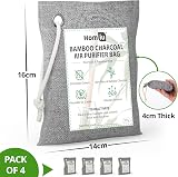 Homiu Bamboo Charcoal Air Purifying Bags 4 Pack 200g Natural Odour Eliminator view 2