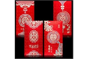GDZRDFLH 8 pcs Chinese Red Envelopes Wedding Large Red Pocket Packet Cute HongBao Paper Lucky Money Envelope for Wedding Newlyweds Bride Groo