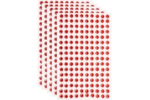 HARFINGTON 5 Sheet/800pcs Rhinestone Adhesive Stickers Self Adhesive Acrylic Gem Sticker 5mm Plastic Face Bling Gem Stones Je