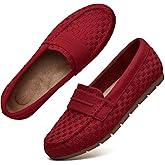 Volattio Loafers for Women Comfortable Slip On Working Shoes Womens Dressy Casual Work Flat Knit Shoes