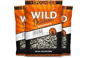 Wild Dutchman Roasted Sunflower Seeds in a Resealable Bag for Ultimate Freshness and an Easy Pour Snack, Salted Original Flavor, 3 LB (Pack of 3)
