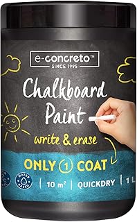 e-concreto Tafelfarbe 1L Schwarz + Kreide | Tafellack | Schultafellack