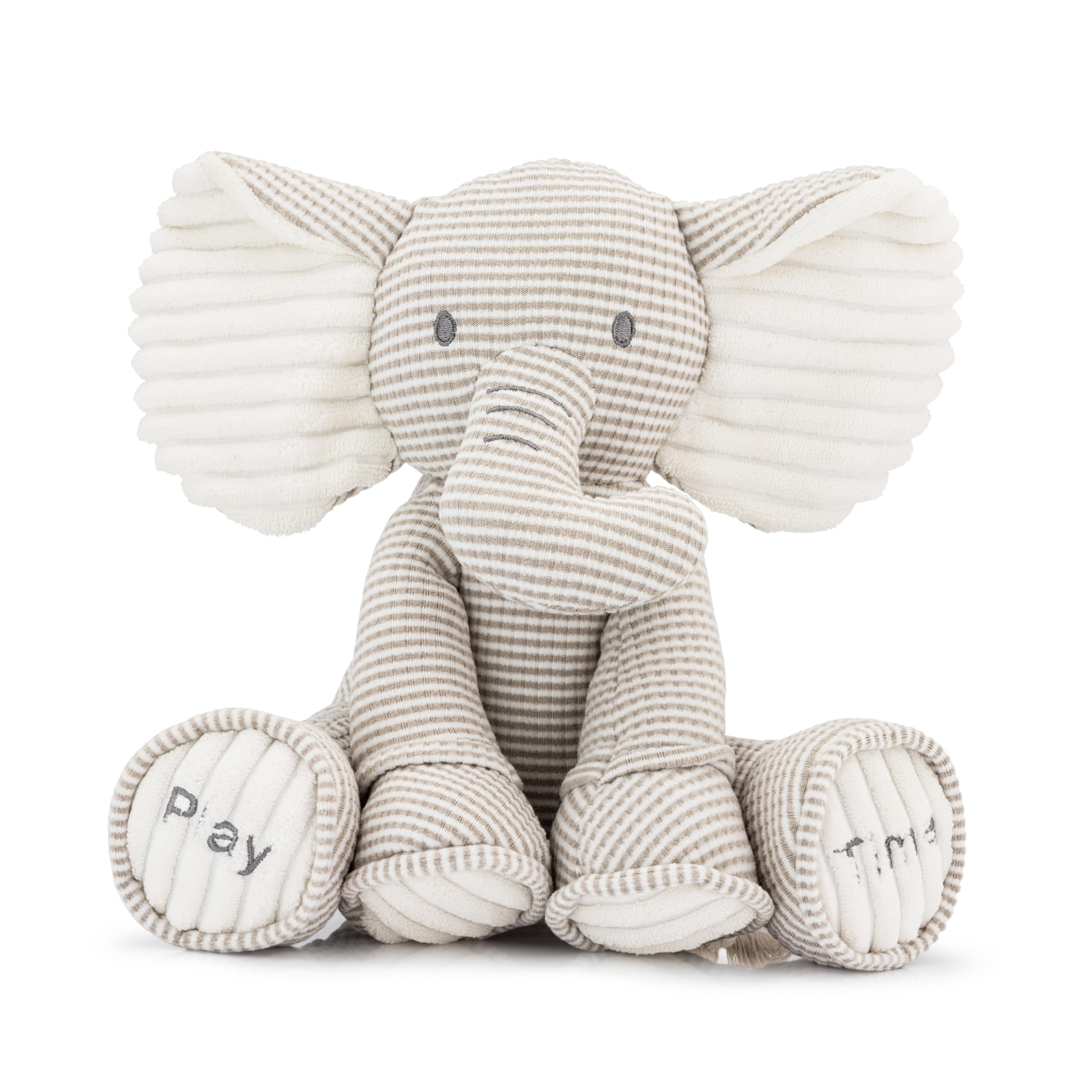 Pet London My Elephant Play Time Plush Dog Toy with FOUR hidden squeakers, cotton rope tail and crinkle ears for Sensory delight