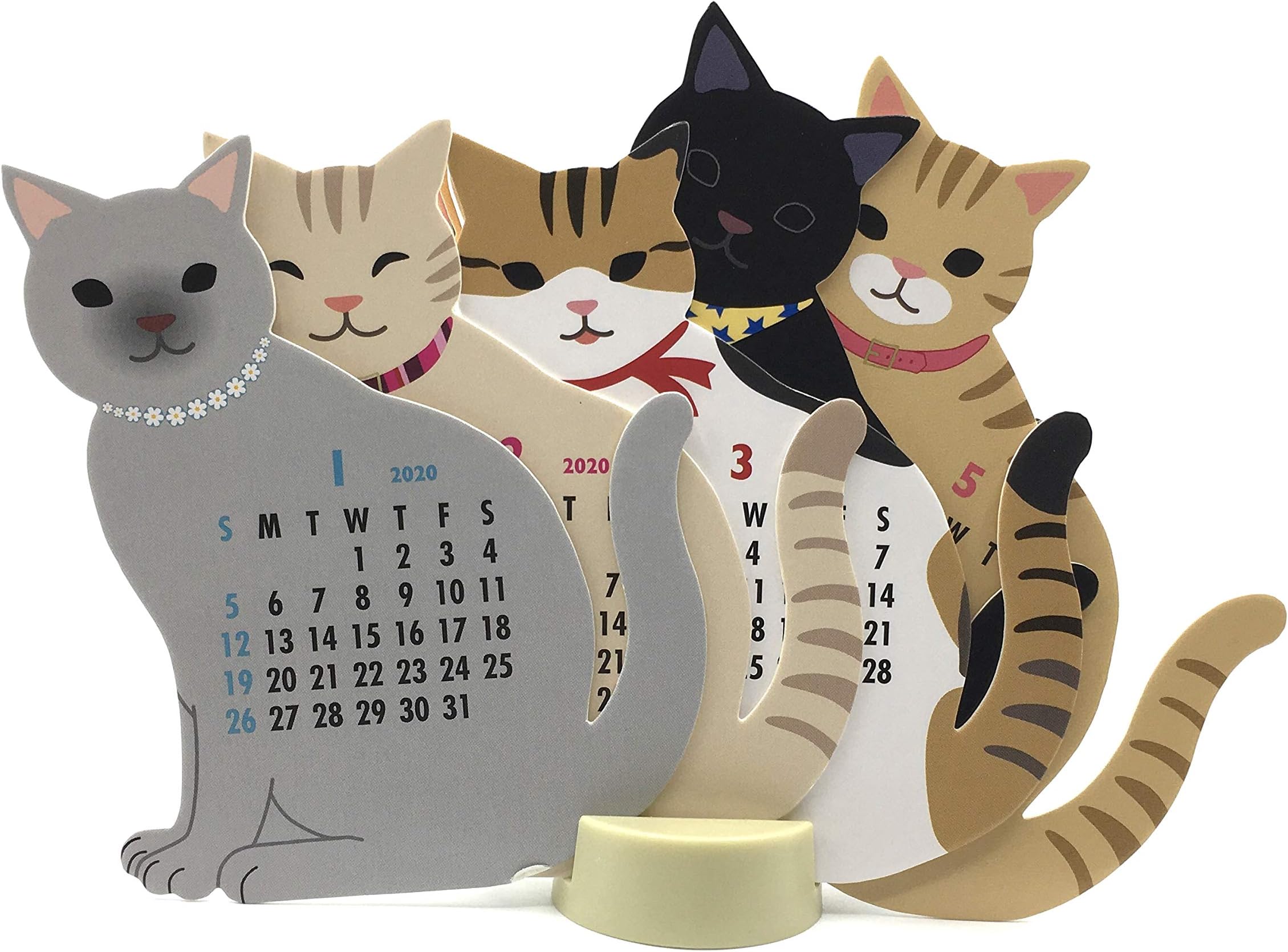 Cat 2020 Die-Cut Desktop Calendar