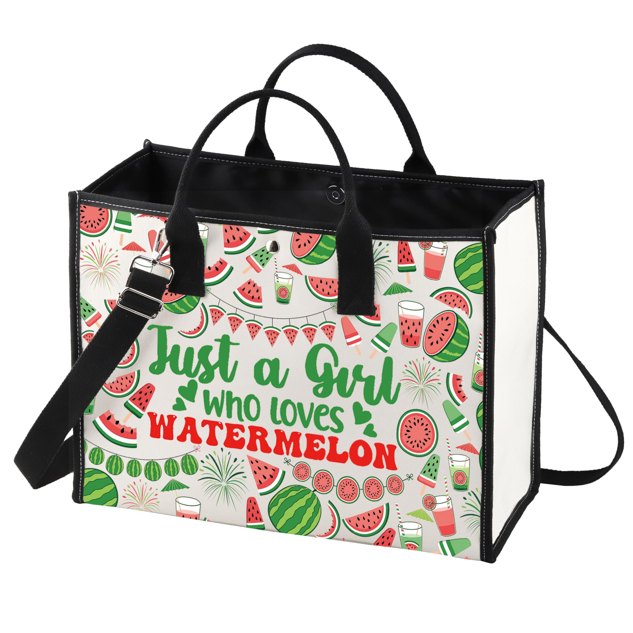 LEVLO Funny Watermelon Cosmetic Bag Fruit Lover Gift Just A Girl Who Loves Watermelon Makeup Zipper Pouch Bag Watermelon Lover Gift, Watermelon LT — image 1