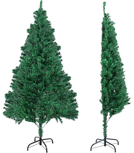 GOFLAME - Árbol De Navidad Artificial De 7 Pies Con Agujas De Pino, árbol De Navidad Con Efecto De Nieve, 1270 Puntas De Ramas De PE Y PVC, 320 Luces LED
