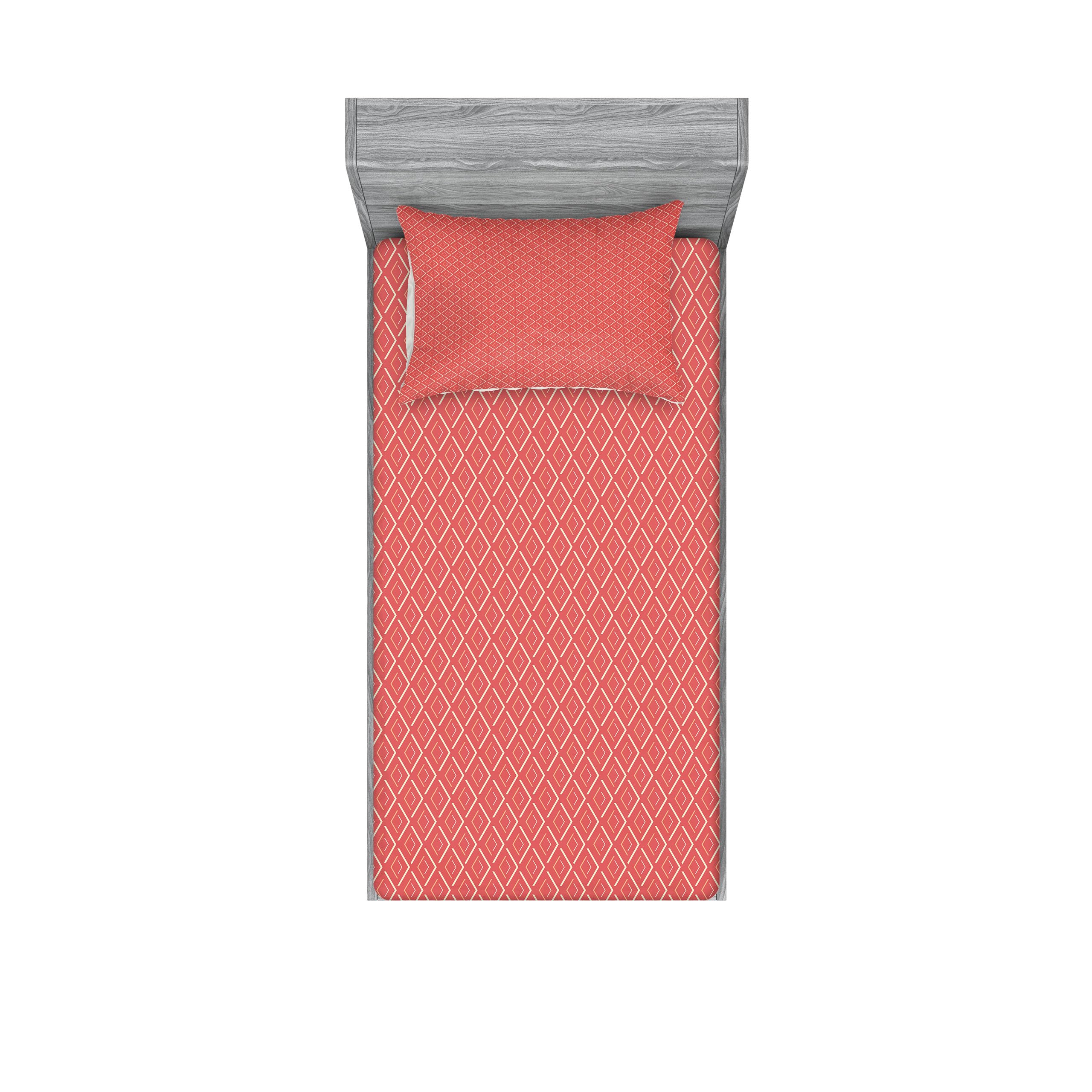 Ambesonne Geometric Fitted Sheet & Pillow Sham