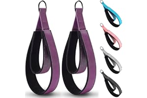 HASSLICKIT 2PCS Comfortable Enhanced Thickness Pilates Double Loop Strap - D-Ring Strap for Home Gym & Yoga Workout Accessories