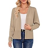 Yekaty Lightweight Cardigans for Women Summer Cropped Open Front Spring Cardigans Long Sleeve Jackets, S-2XL