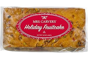 BEATRICE BAKERY CO. Mrs. Carver's Kosher Old World Fruitcake Raisins Citron Green Cherries Pineapple Heavy Dense Cake in Light and Dark (12oz, Light)