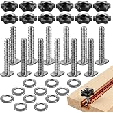 12 Sets of 1/4"-20 T Track Bolts and Knobs Kit, T-Track Accessories Include T-Slot Bolts, Washers and Star Knobs for T-Tracks Woodworking and Fixtures