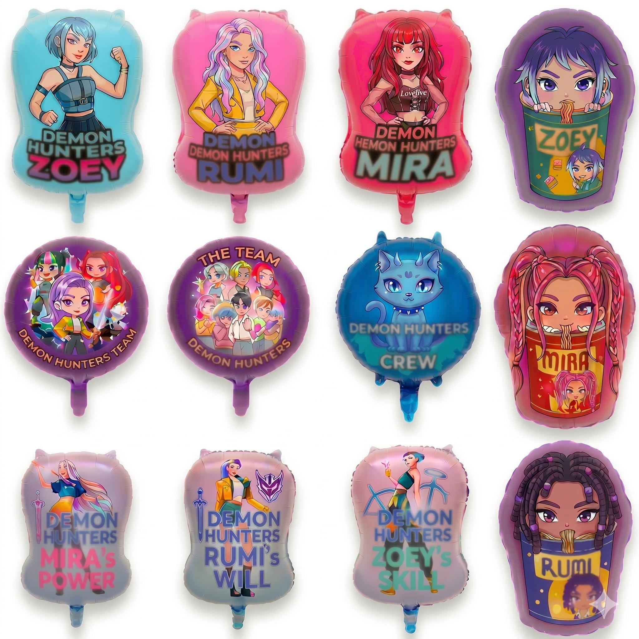 Photo 1 of 12 Pcs For K-pop Birthday Decorations, Foil Balloons for Party Supplies, K-pop Anime Themed Birthday Decor for Boys Girls