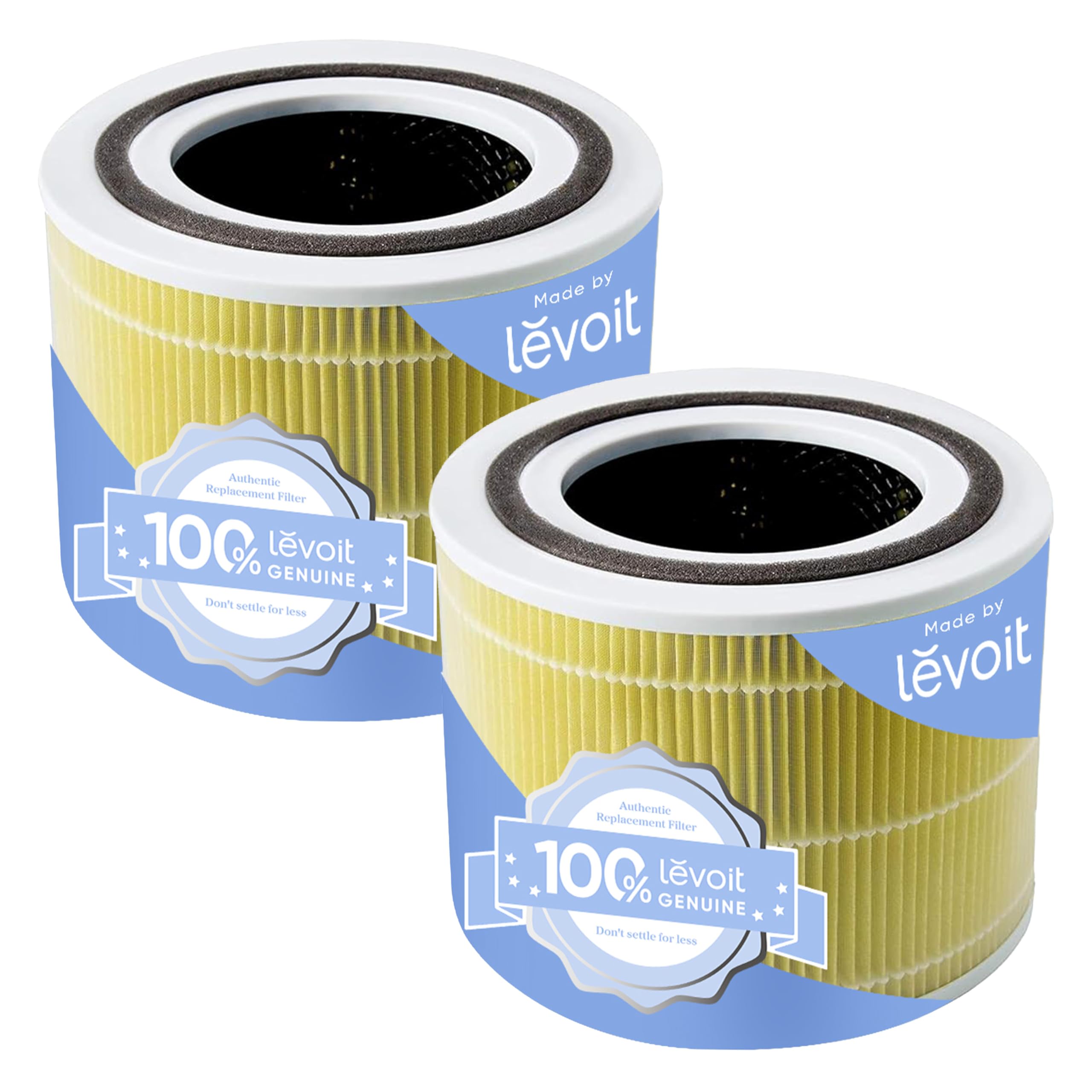 LEVOIT Core 300-P Replacement Filter Air Purifier Pet Allergy, Genuine Core300S-P Filters, Supports HEPA Sleep Mode, High-Efficiency Activated Carbon, Core 300-RF-PA, Yellow, 2 Pack
