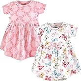 Touched by Nature Baby-Girls Organic Cotton Short-Sleeve and Long-Sleeve Dresses