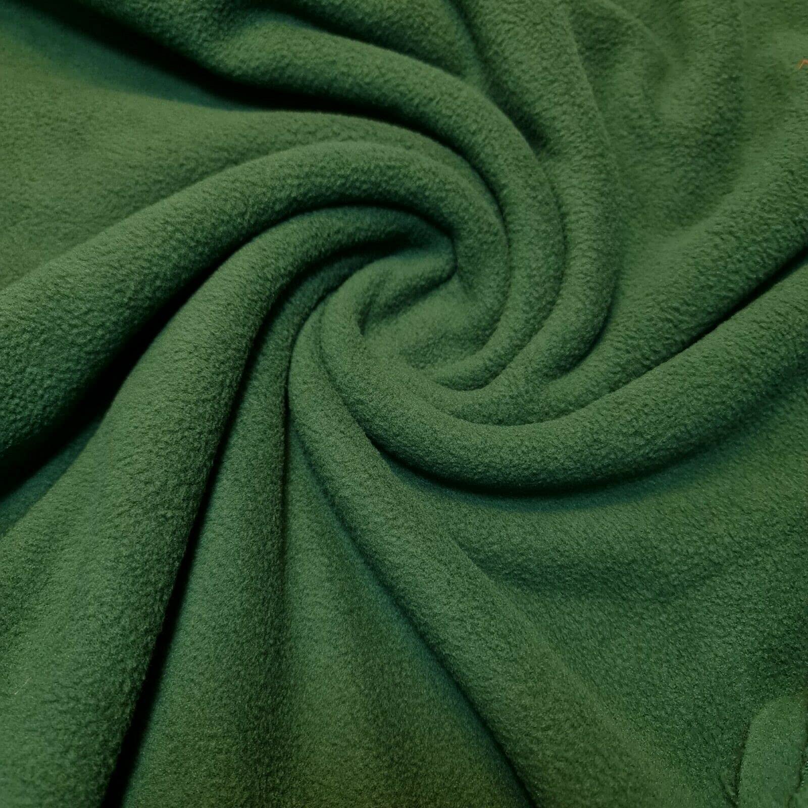 Antipil Polar Fleece Fabric Superior Quality Warm Soft Pile Dress Craft Fabric Material 58" - 150 cm Wide Sold As 1 Meter Pre - Cut Lengths (Available in 15 Colours) (Bottle Green)