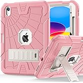 SIBEITU iPad 11th A16 2025/ 10th Generation Case for Kids Girls, Shockproof Rugged iPad 10th 10.9 Inch Case 2022 with Kickstand & Pencil Holder, 3-Layer Protective Cute 10 Gen Cover for Women, Pink