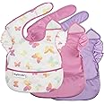 Tiny Twinkle Mess Proof Baby Bibs for Eating | Waterproof, Wipeable Toddler Bibs | Travel Friendly - PFAS, PVC, BPA, Phthalate Free | Baby Food Bibs (3-Pack, Butterfly)
